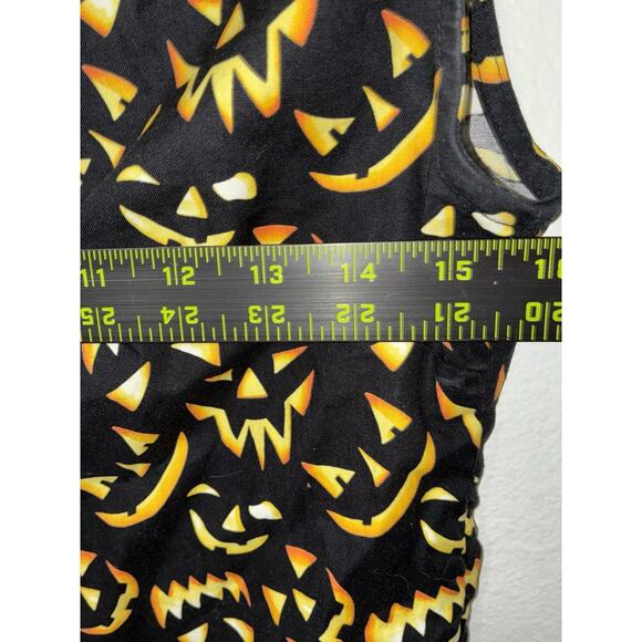 Retrolicious Jack O Lantern Halloween Top Shirt Sleeveless XS S Ties around Neck - Picture 9 of 9
